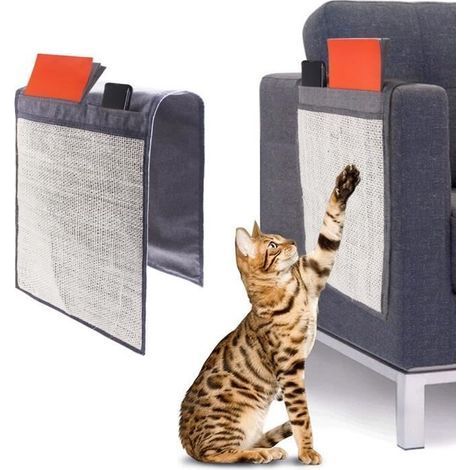 Kratzmatte für Katzen – Sofa- und Bodenschutz – Sisal- und Leinenmatte 120 x 40 cm mit Fächern, für Kätzchen und Hunde (1/4)
