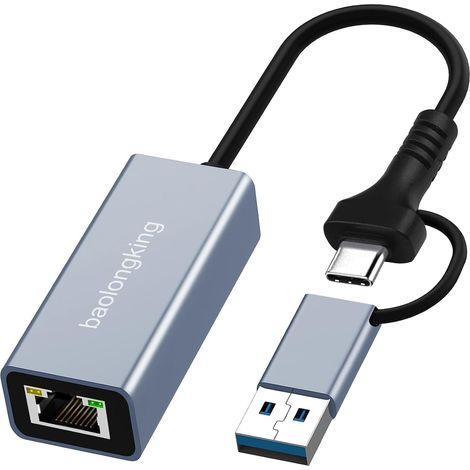 Adaptateur USB-C vers Ethernet - Réseau Filaire 1000 Mbps pour Windows, Mac, Linux, Vista, 7, 8, 10, 11 (1/5)