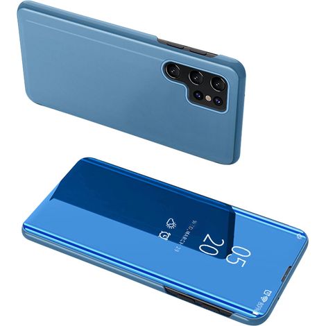 Custodia trasparente con chiusura a libro per Samsung A05s - Blu