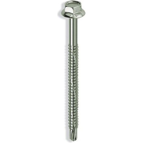 Tirefond auto-perceur pour fer Tête hexagonale avec collerette, zingué jaune. Pour Fixations de toiture