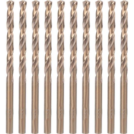 10 Stück HSS CO Spiralbohrer mit geradem Schaft für Edelstahl-Eisenplatten (5,0 mm) (1/4)