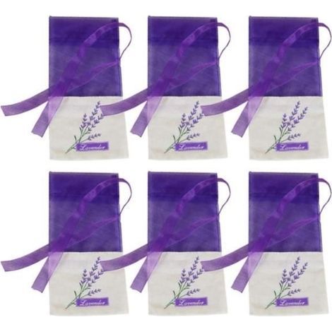 Lavender Sachets - Unspecified - 30 Pcs - Dark Purple - Gauze and Ribbon - Lavender Flower Pattern (1/4)