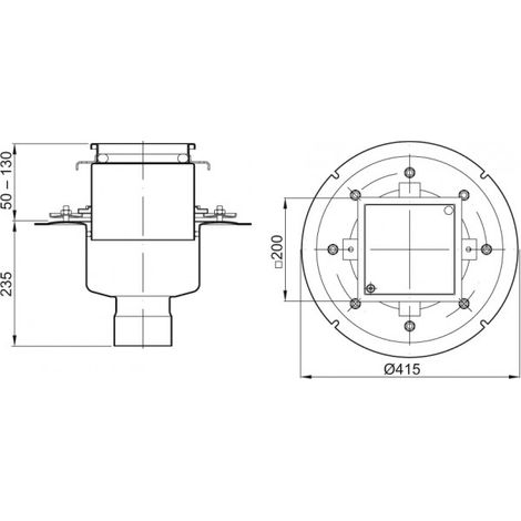 ACO Reinigungsverschl. FinorCR DN100/M125/90 Grad/ V2A/2-tlg/Deckel V2A, 9288.20.34