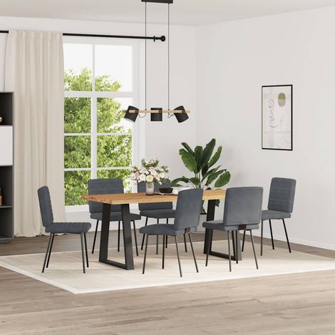 Maison Exclusive - Esszimmerstühle 6 Stk. Dunkelgrau Samt