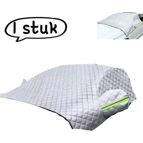 Housse de pare brise anti neige et anti gel pour voiture avec pare soleil épais et sangle de fixation 230 x 145 cm couleur argentée (1/5)