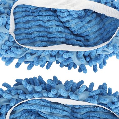 Chaussons de nettoyage [Chenille] [Modèle Mop Slippers] [Sans marque] [10 pièces] [Multifonction] [Accessoire de nettoyage des sols] [Nettoyeur de poussière] [Couleur Bleu] (1/5)