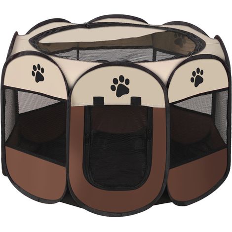 Parc de jeu pliable pour animaux, imperméable et portable avec sac (pour chatons, chiens, lapins) (1/5)