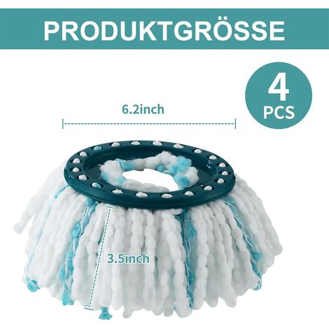 Ein Ersatzmoppkopf für den Geschikt voor CLEAN TWIST Mini-Doppelscheibenmopp, auch bekannt als Geschikt voor Leifheit-Schleudermop.