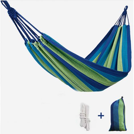 Filiyano-Hamac en coton de qualité, très populaire, idéal pour les voyages et le camping, 1 personne, 185 x 80 cm, portable. (1/5)