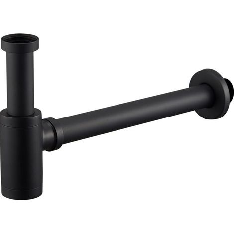 Siphon de lavabo et d'évier de conception universelle noir avec ouverture de nettoyage siphon design siphon tubulaire