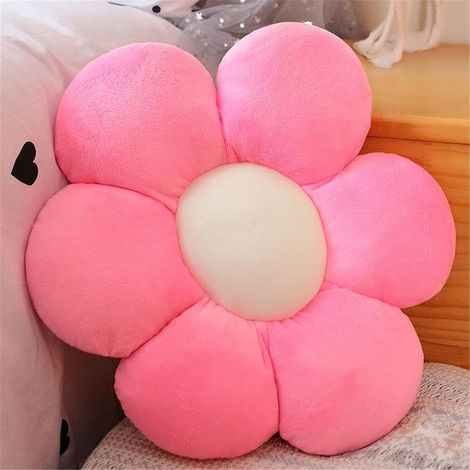 Coussin en peluche en forme de fleur - Coussin de sol - Coussin de chaise - Pour la maison et le jardin (Velours cristal,rose,30 cm) (1/5)