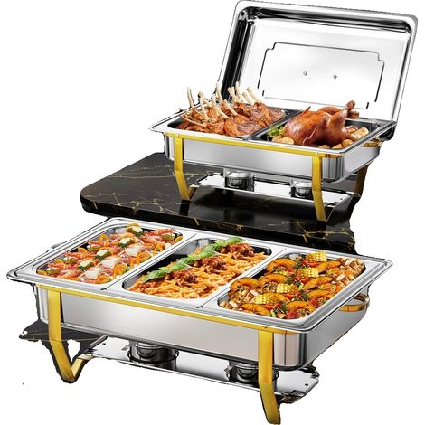 Chauffe-aliments, capacité de 7,5 L, construction en acier inoxydable durable, Ensemble 1 (1/2)