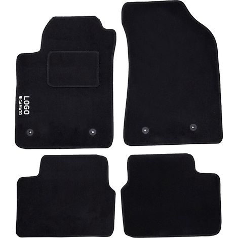 Lupex Shop Tappetini auto compatibili per Delta, con 4 clip di fissaggio, in moquette nera, anteriori e posteriori (1/4)