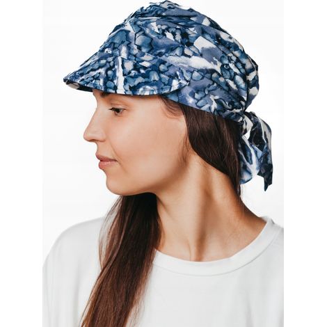 Turban pour femme Tess avec visière 447, foulard à volants, également après chimiothérapie (1/5)