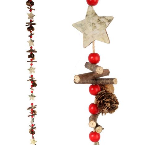 Ghirlanda natalizia in legno con stelle (1/4)