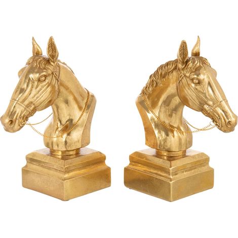Serre livres cheval doré en polyrésine - doré (1/4)