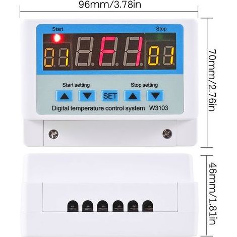 Contrôleur de température numérique LED 10A/DC24V, Thermostat Intelligent, système de contrôle de chauffage et de refroidissement avec capteur (1/5)