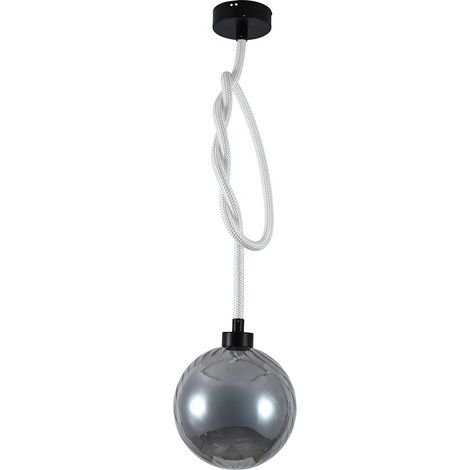 Suspension LED pour salon, aspect fumé, anthracite, métal, H 180 cm (1/5)