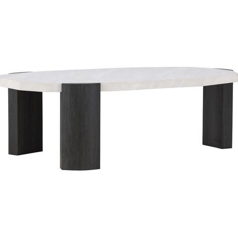 Table Basse Effet Marbre "Kres" 125cm Beige & Noir