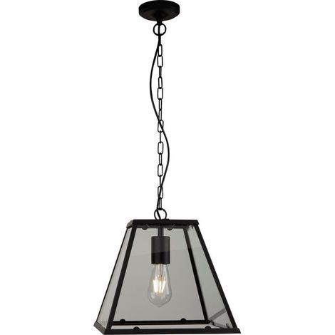 Searchlight Lanterns - Suspension Lanterne à 1 Lumière Noir Mat, E27 (1/3)