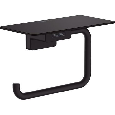 hansgrohe AddStoris Toilet Roll Holder with Shelf Matt Black - 41772670