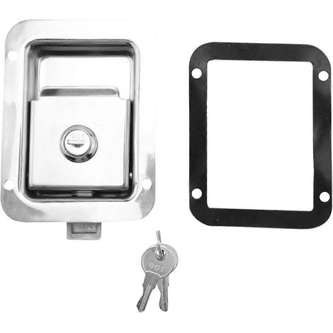 Loquet à palette avec serrure et clé, verrou de porte de caravane en acier inoxydable, loquet de porte encastré robuste - FFY (1/4)