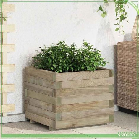 Lit surélevé de jardin - FAFEICY - 41659 - Bois pin imprégné - Vert - 50x50x40 cm (carré) (1/5)