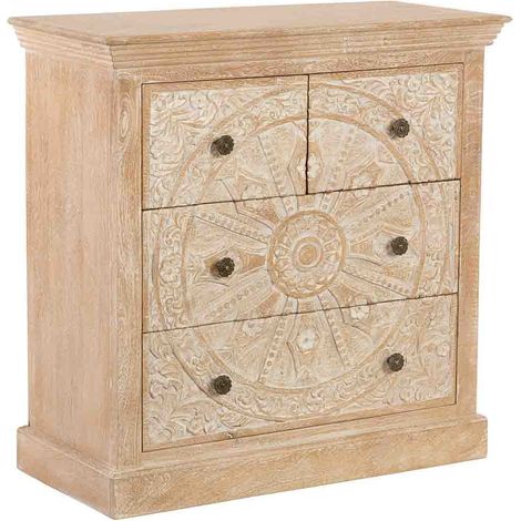 Aparador de Madera artesanal 4 cajones 90x40x90h cm (1/5)