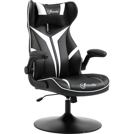 Gaming-Stuhl, ergonomischer Dreh-Gaming-Stuhl, höhenverstellbar, mit ausziehbaren Armlehnen und Kopfstützenkissen