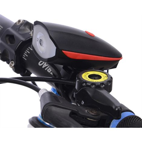 250 Lumen USB-wiederaufladbare Fahrradlampe mit leistungsstarker 120 dB Hupe, wasserdichtem Frontlicht, rote Farbe S