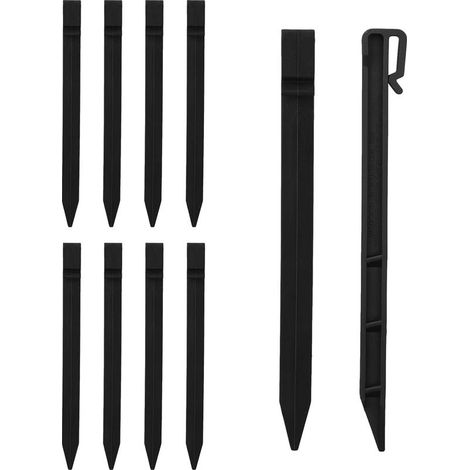 Set mit 10 Erdspießen, 24,6 cm lang, aus robustem Kunststoff, zur Verankerung von Beeteinfassungen, für den Außenbereich, Garten, Terrasse (1/5)