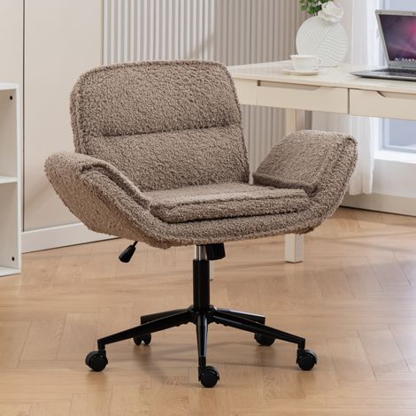 Bürostuhl Criss-Cross mit Rollen, 5-fach verstellbaren Armlehnen, ergonomisch, Teddy Braun (1/5)