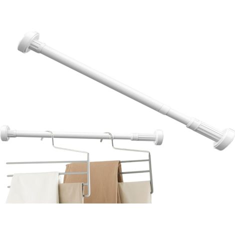 Portant à vêtements réglable Barre de support pour penderie Barre de rideau de douche Porte-serviettes télescopique, barre de rangement pour salle de bain, 35-50 cm / 13,78-19,69 pouces (1/5)