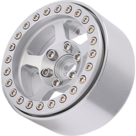 Roue Rc - Jante En Alliage D'aluminium 1,9 Pouces - 5 Trous - Verrouillage De Pneu - Pour Modèle Réduit Télécommandé - Lot De 4 (1/5)