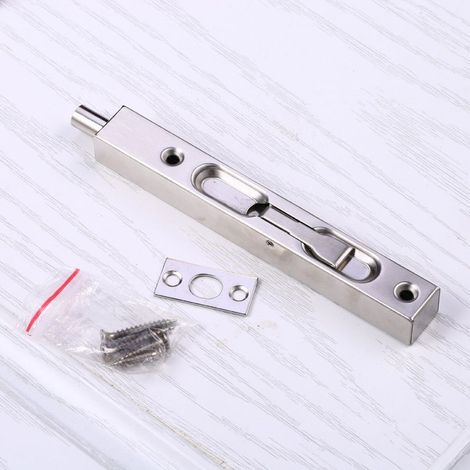 Verrou de porte encastré en acier inoxydable 6 pouces, sécurité, loquet coulissant, serrure de porte coulissante, boulon de salle de bain anti-poussière - ZJ-50 (1/5)