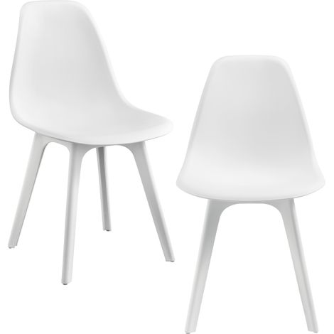 Esszimmerstuhl Brevik 2er Set 83x54x48 cm Weiß en.casa