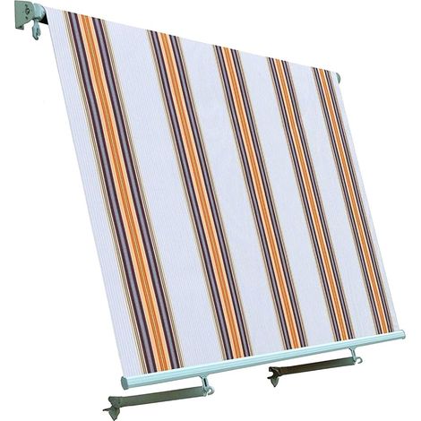 Tenda da Sole Riga Beige Caduta con Bracci 245x245 Terrazzo Avvolgibile Esterno (1/8)