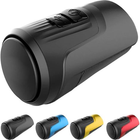 Elektrische Fahrradhupe, 100–125 dB, elektronische Klingel, 4 Klangmodi, USB-Akku, wasserdichte Silikon-Diebstahlsicherung mit hoher Lautstärke – Schwarz