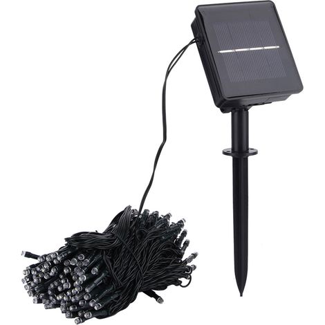 22 m lange, wasserdichte Solar-Lichterkette mit 200 LEDs und 8 Beleuchtungsmodi für den Innen- und Außenbereich. Warmes Licht. (1/5)