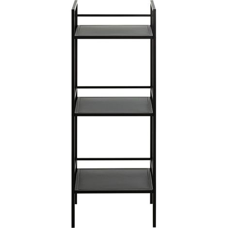 Pegane – Etagère en métal noir 35x25x95 cm – Tablettes en métal peint – Robuste pour espaces de vie et de travail (1/4)