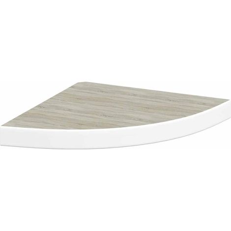 Maison Exclusive - Eck-Schweberegal Eichen-Optik und Weiß 35x35x3 (1/5)