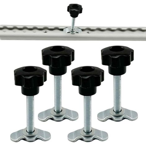 M8x 60mm Rail En L, Écrou Fileté à Ergots pour Rail en L, Pièces Anti-Dérapantes Pour Le Système Et Accessoires De Remplacement Pour Les Camions, Avions, Entrepôts, Garages Et (1/4)
