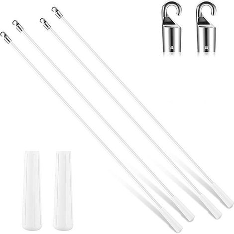 Tringle à rideaux pivotante en fibre de verre de 61 cm (24 pouces), pour stores vénitiens en fibre de verre et rideaux pivotants en alliage. (1/5)