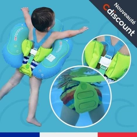 (Bleu et vert)Bouée bébé bouee enfant de 12 à 30 Mois avec maintien entrejambe pour Apprentissage de la Natation - Taille 2 de 10 à 15 kg (1/4)