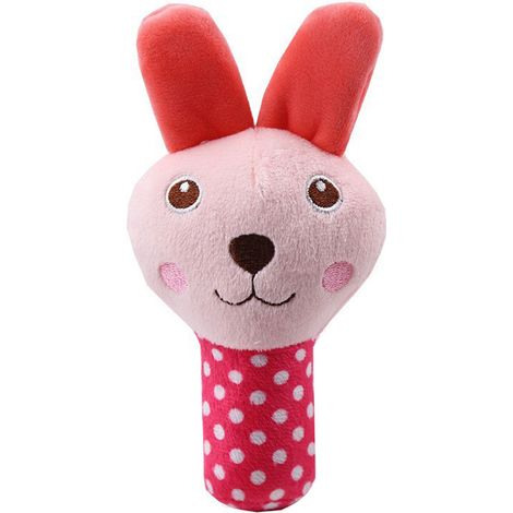Jouet en peluche à mâcher pour animaux de compagnie, lapin rouge Rose, résistant aux morsures, dentition douce, réduction de l'anxiété pour chiens (1/5)