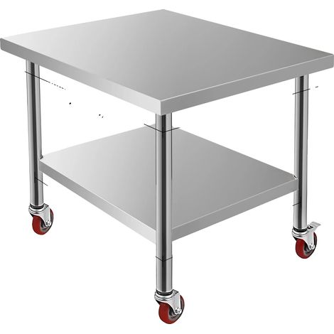 Tavolo da preparazione, in acciaio inox, con ripiani regolabili, 36 x 30 pollici (1/2)
