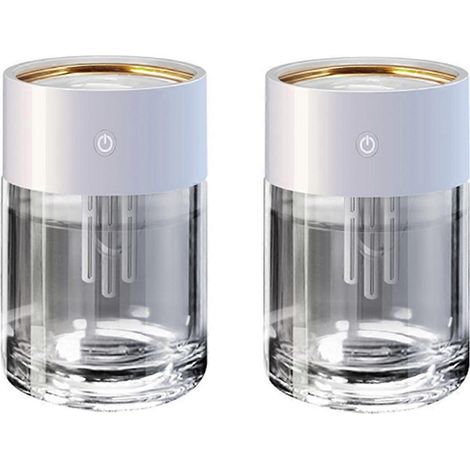 Transparenter Luftbefeuchter mit großem Fassungsvermögen (2 Liter), leise, USB-Anschluss, mit LED-Beleuchtung, weiß (1/5)