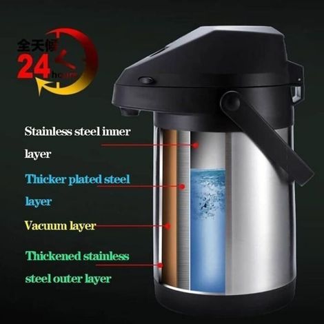 Thermique café CarafeDouble acier inoxydable à paroi Thermos 12 heures de rétention de chaleur de 1,8 litre de thé.