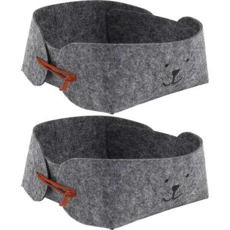 Panier de rangement pliable en feutre pour bureau, boîte de rangement durable et légère pour la maison et le bureau. (1/5)