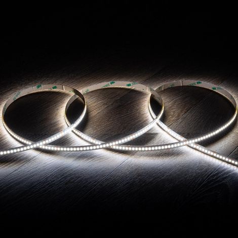 Bobina 5m Striscia LED 24V SMD 252 LED/m 12W/m 1200lm/m Larga 8mm IP20 CRI90 FreeCut 5000K Bianco Freddo